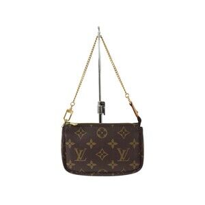 Louis Vuitton Chain Pochette Brown Monogram Accessoires Handbag